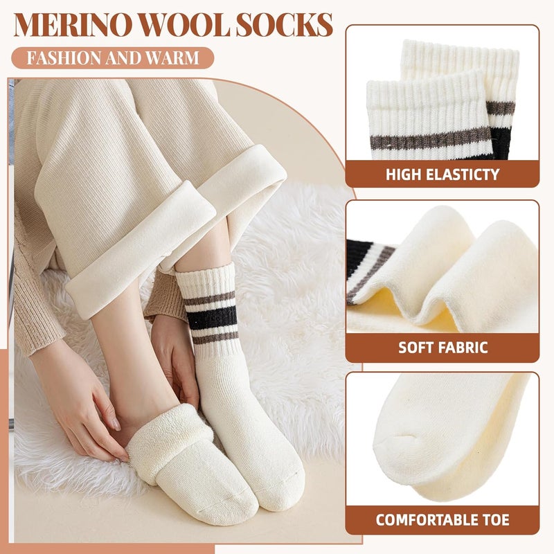 Velice Merino Wool Socks for Women 5 Pairs Warm Winter Hiking Thick Thermal Cozy Boot Work Soft Ladies Crew Socks - Image 5
